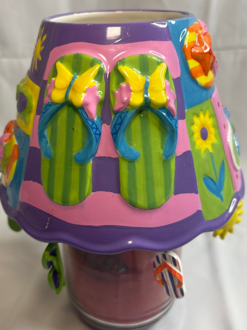 Yankee Candle Michal Sparks Summertime Shade Jar Topper Sun Flip Flops Beach